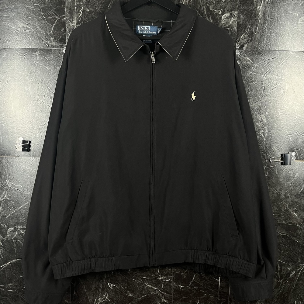 Polo Ralph Lauren Men's Black Plaid Bi Harrington Jacket XXL